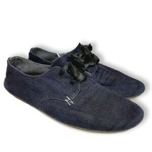 SANUK Bianca TX Comfy Lace-Up Textile Flat Shoes Navy Sz 7.5